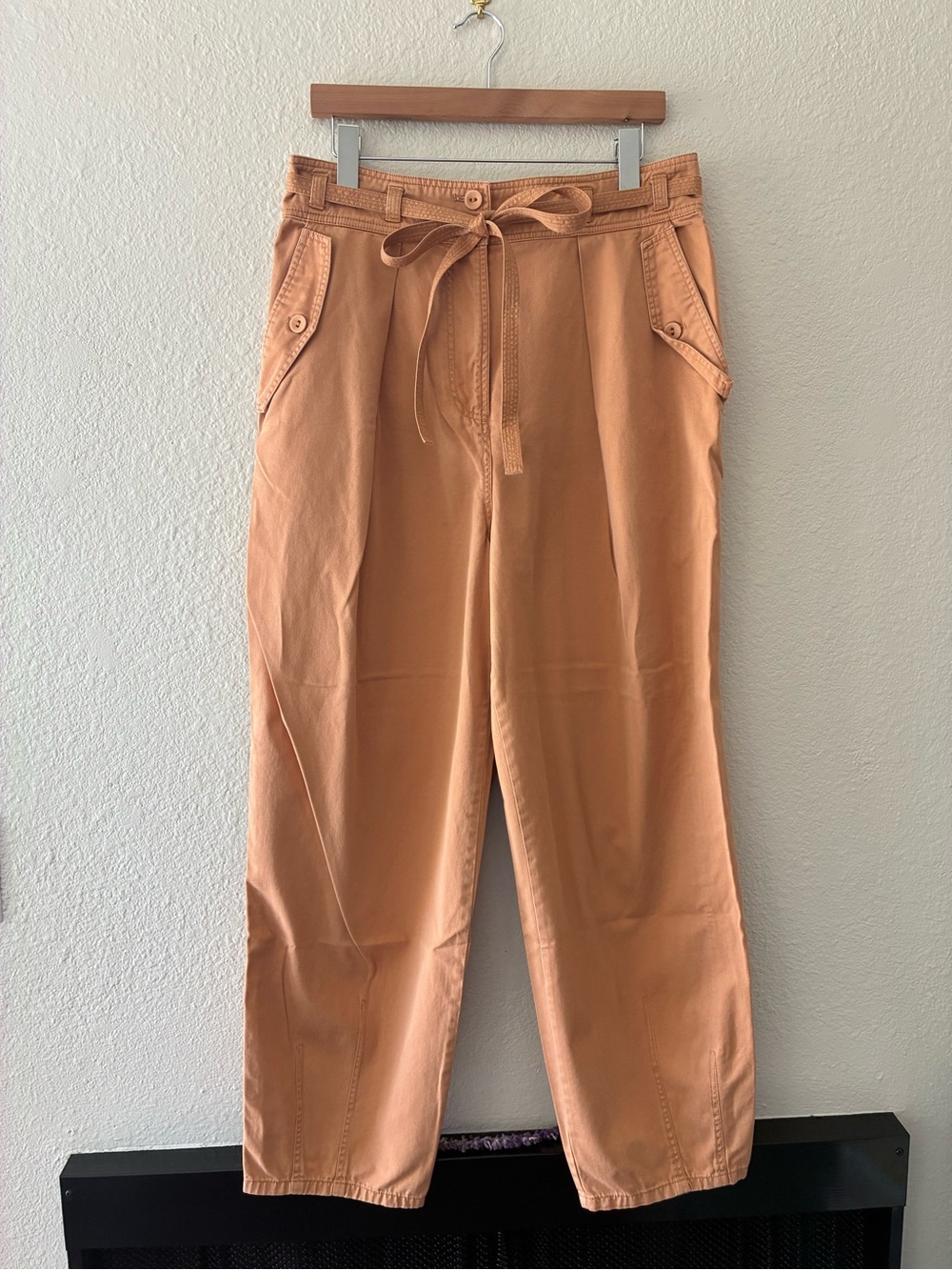 Ulla Johnson rust tan tie-waist pants